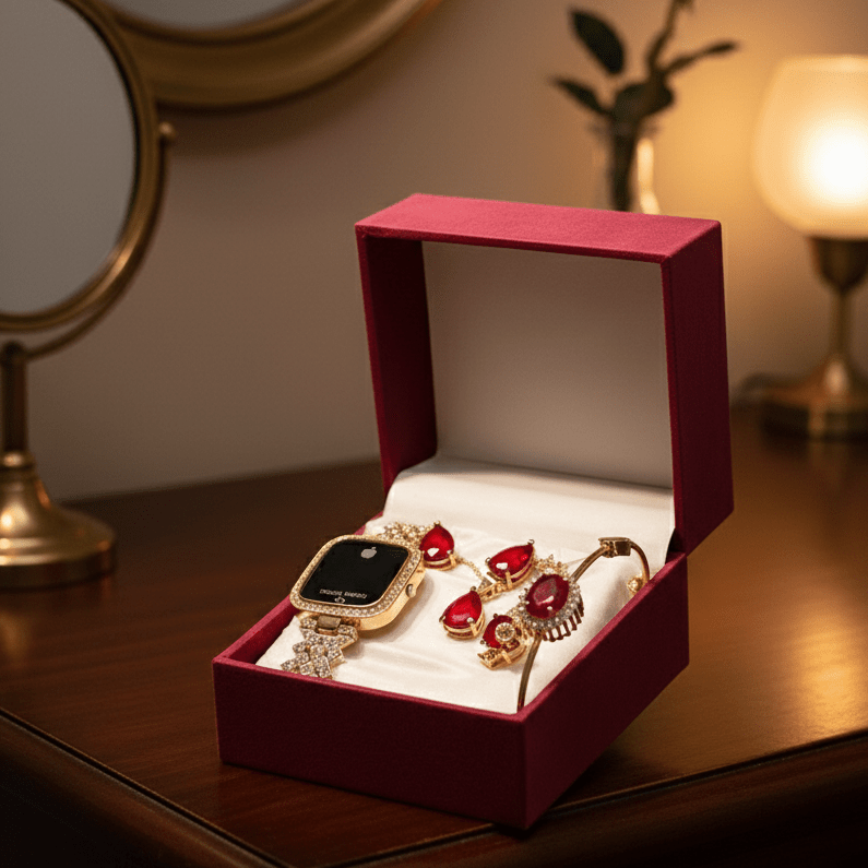 Chic Womens Digital Display Watch With Jewellery