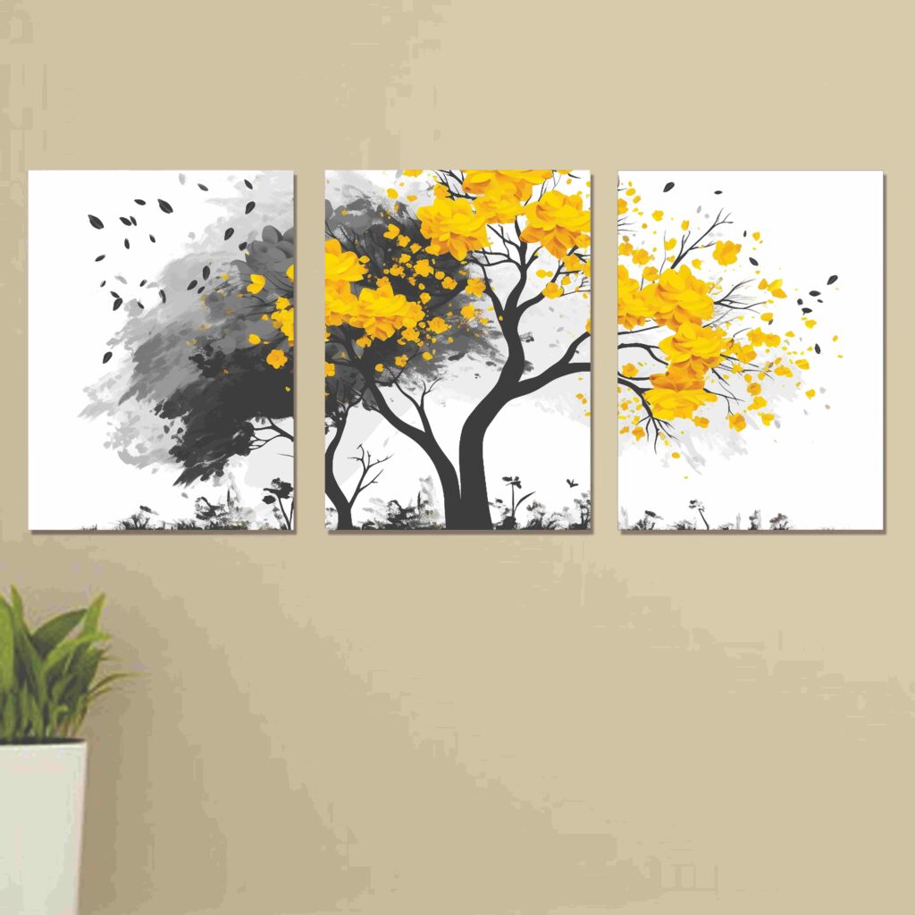 Set of 3 Wall Art Wooden Phototile