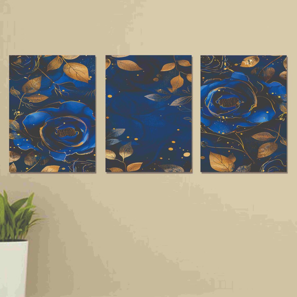 Set of 3 Wall Art Wooden Phototile