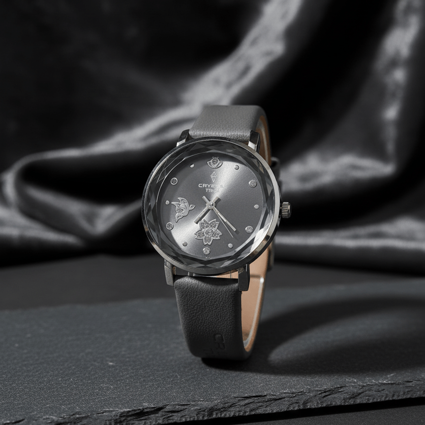 Crystal Time Womens Strap Watch With Crystal