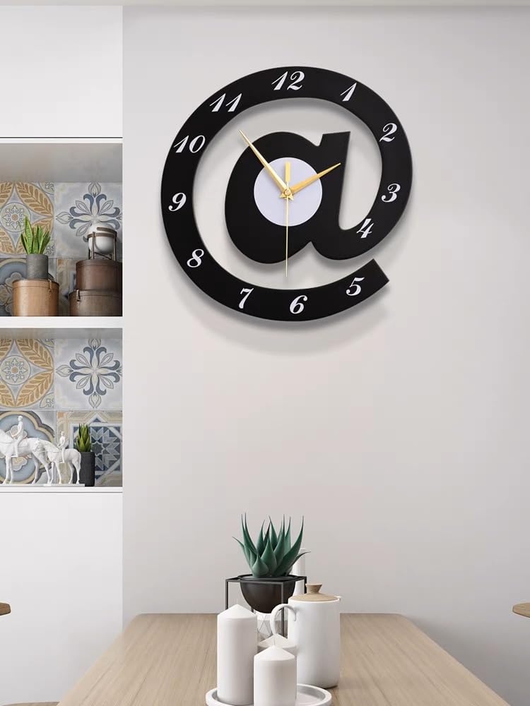 The Sign (@)3D Wooden wall clock for Living Room