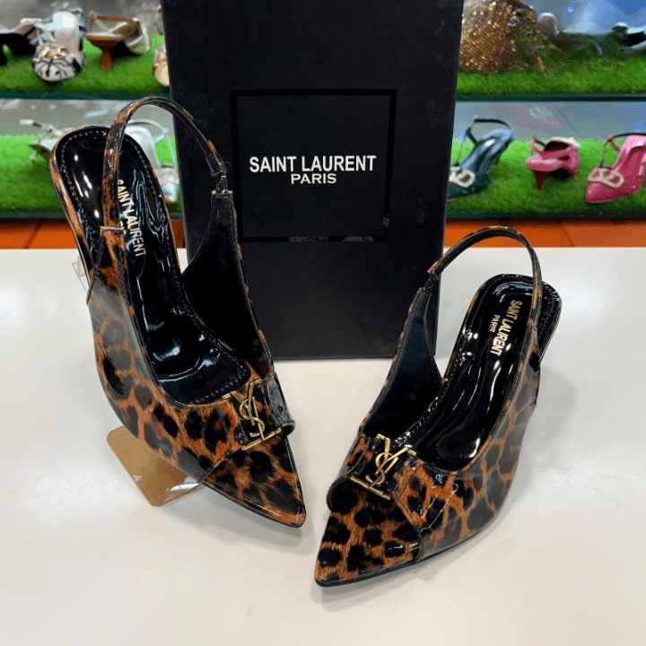 Patent Leather Saint Laurent Opyum Slingback Pumps Heels