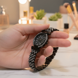 Aw Collection Women's Quartz Watch With Black Metal Band