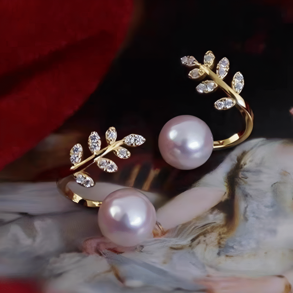 Elegant Leaf Pearl Korean Earrings – Stylish Jewelry for Women