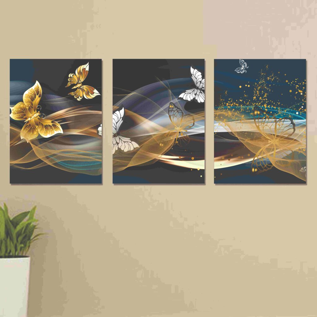 Set of 3 Wall Art Wooden Phototile